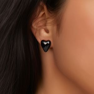 Pendientes de moda con forma de corazón, de acero inoxidable 316L con baño de oro PVD, joyería sostenible y resistente para mujer. - Product Image 3