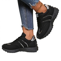 Chaussures pour femmes grande taille transfrontalières, nouvelles baskets respirantes en microfibre, style coréen, à semelle épaisse, décontractées, à semelle souple