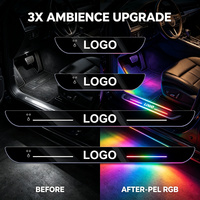 Nouvel accessoire automobile LED sans fil USB noir à logo personnalisable pour seuil de porte de voiture, vente chaude