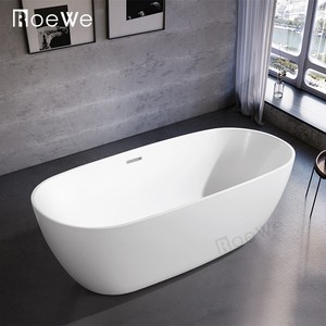 Freistehende Badewanne aus weißem Acryl, modernes Design, Stand-Whirlpool für Hotel- oder Heimbadezimmer - Product Image 2