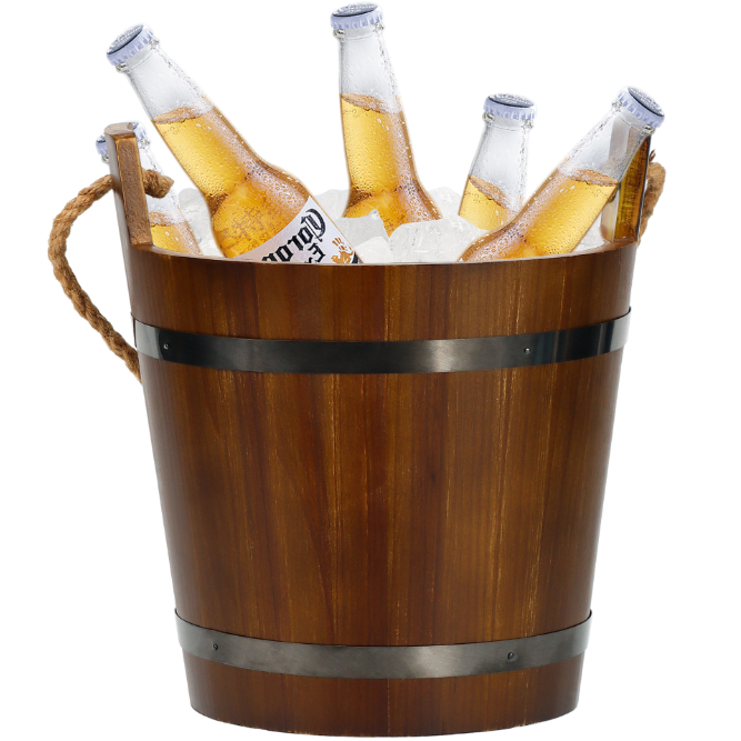 Custom Pine Wood Vintage Pail Ice