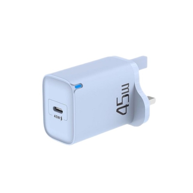 45W Fast Charging Head Light Mobile Phone Charger Single-Port Compatible with European & American UK Standards and for Devices