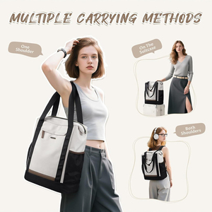 Bolso Tote Casual Ligero e Impermeable Personalizado Fuliya, Mochila <span class=keywords><strong>para</strong></span> Portátil <span class=keywords><strong>de</strong></span> Gran Capacidad con Bloques <span class=keywords><strong>de</strong></span> Color <span class=keywords><strong>para</strong></span> Hombres y Mujeres, Trabajo y Viajes - Product Image 5