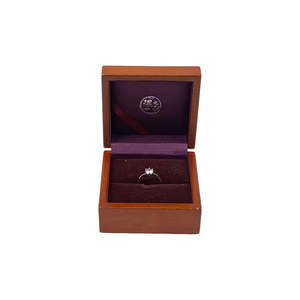 Caja de Joyería Rectangular de Madera de Acacia Hecha a Mano, Forro de Terciopelo Negro, para Anillo Individual, Compromiso, Coleccionable, Embalaje Artesanal DS - Product Image 1