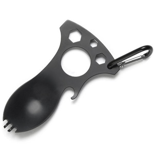 Equipo de camping para exteriores, cuchara multifuncional de acero inoxidable, tenedor, abridor de botellas, herramienta EDC - Product Image 1