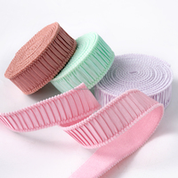Bande élastique fantaisie en dentelle plissée à volants et à fronces, bordure picot, extensible, couleur unie, pour lingerie, couture et vêtements DIY