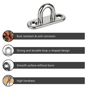 Stainless Steel Fixed Plate Door Buckle Long Oval <b>Snap</b> <b>Hook</b> Load Bearing Outdoor Use - Product Image 4