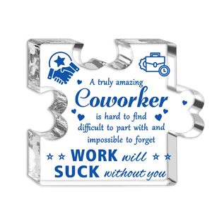 Nhà Sản Xuất Tùy Chỉnh Trong Suốt Câu Đố Hình Acrylic <span class=keywords><strong>Paperweight</strong></span> Quà Tặng Cho Món Quà Nghỉ Hưu - Product Image 2