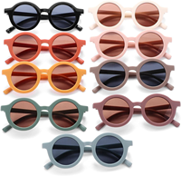 Lunettes de soleil pour enfants tendance, logo personnalisé, monture ronde mignonne, matériau PC, protection UV400, multicolores pour enfants