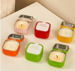 Bougie parfumée en cire de soja en boîte de conserve multicolore, bougies romantiques faites à la main avec ajout d'huile essentielle, tendance best-seller - Product Image 1