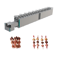 Première ligne de production entièrement automatique de bâtonnets de viande à trois couches pour animaux de compagnie, avec enrouleur de brochettes, dans l'industrie