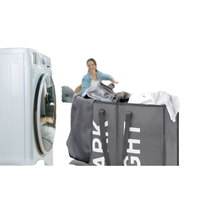 Sac de rangement pliable imperméable en polyester à deux poignées Behome Collection, capacité 10-15 kg, 52x23x53 cm, option logo personnalisé