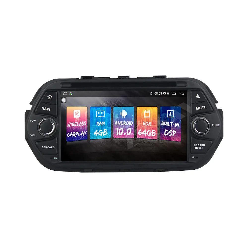 DSP Android 9.0 8 çekirdekli araç DVD oynatıcı oynatıcı GPS navigasyon FIAT TIPO EGEA 2016 + GPS multimedya oynatıcı Stereo kafa ünitesi otomatik Stereo