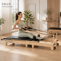 Machine de Pilates Reformer Pliable et Ajustable en Bois d'Érable Premium et Durable pour la Maison, la Salle de Sport et l'Utilisation en Studio de Pilates (Usage Santé)