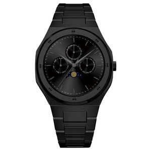 Модный дизайн, Лунная фаза, водостойкие часы 5 АТМ из нержавеющей стали, японский механизм, колокольчик и розовые кварцевые часы - Product Image 4