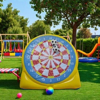 Cible de jeu gonflable double face pour fléchettes et football, ensemble de jeu interactif pour enfants, idéal pour l'extérieur, la cour, la pelouse, les fêtes de famille et les carnavals