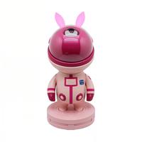 Projecteur Galaxie Rose Néon en Forme de Lune, Lampe de Projection Ciel Étoilé Nébuleuse, Alimenté par Piles pour Décoration de Chambre d'Enfant