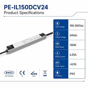 Variateur DALI PE-IL60DV24 <span class=keywords><strong>CV</strong></span> 60W IP42, pilote LED dimmable DALI pour bandes LED, système de contrôle d'éclairage sans scintillement - Product Image 4