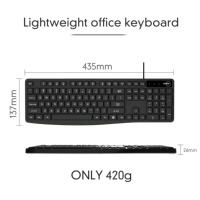 Combo clavier et souris filaires russes avec câble coloré