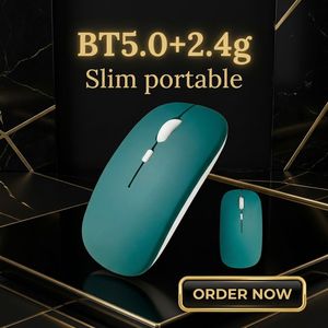 Wholesale Dual Mode <b>Bluetooth</b> 5.0 Wireless <b>Mouse</b> Portable Ergonomic Rechargeable <b>Mouse</b> Souris Raton Maus - Product Image 1