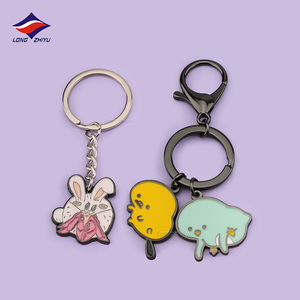 Longzhiyu Kim Loại Thủ Công Tùy Chỉnh Móc Chìa Khóa Nhà Sản Xuất Tùy Chỉnh Dễ Thương Thiết Kế Men Nhà Máy Monstera Lá Keychain - Product Image 2