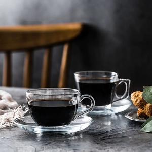 Set Professionale di Tazze da Tè in <span class=keywords><strong>Vetro</strong></span> con Piattino, Forma a Cuore, Tazze Trasparenti per Espresso e Caffè con <span class=keywords><strong>Piattini</strong></span> - Product Image 4