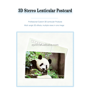 Cartes postales lenticulaires 3D personnalisées imperméables, effet de profondeur 3D, carte <span class=keywords><strong>Panda</strong></span>, design animal et paysage, souvenirs de voyage, cadeaux promotionnels - Product Image 2