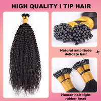 RXHAIR Cheveux Bruts Vierges Afro Crépus Bouclés I Tip Extensions de Cheveux Humains I Tips Microlinks Cheveux Brésiliens I Tip