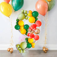 Accessoires photo pour fête d'anniversaire, boîte à ballons en film d'aluminium tridimensionnel numérique de 65 pouces