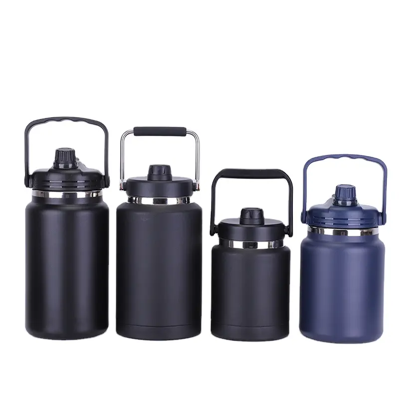 2024 New 128OZ Insulated Water Jug One Gallon Vacuum flask Bicycle Water Bottle Stainless steel Handle bottle insulated tumbler