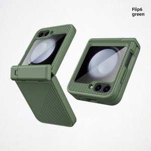 เคสป้องกันรอบด้านรุ่นใหม่ของ Huanmin สำหรับ Samsung Z Flip 6 มาพร้อมขาตั้งแบบสปริงและดีไซน์พับเฉียง - Product Image 6