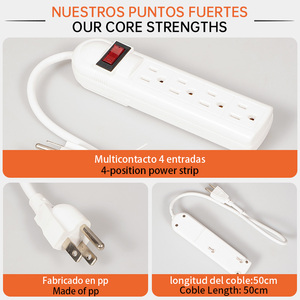 <span class=keywords><strong>Regleta</strong></span> de Enchufes Fumetax Elec de 6 Tomas con Conectores USB, Material PP, Tipo de Enchufe B, Diseño Duradero - Product Image 5