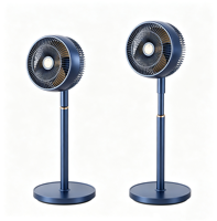 Ventilateur sur pied électrique à circulation d'air puissante avec lumière et turbine sonore pour usage domestique, idéal pour dortoirs et ventilateurs sur pied
