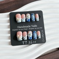 10 Uñas Postizas de Moda con Cobertura Total, Acrílicas, Forma Almendrada, Accesorios para Uñas, Puntas de Uñas Postizas para Mujer
