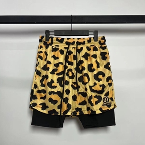 Shorts da spiaggia da <span class=keywords><strong>uomo</strong></span> Casual <span class=keywords><strong>2</strong></span>-<span class=keywords><strong>in</strong></span>-<span class=keywords><strong>1</strong></span> con stampa a sublimazione personalizzata Shorts da allenamento con Pattern a tinta unita antirughe - Product Image 4