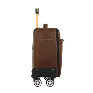 Full Grain Leather <strong>Trolley</strong> Suitcase <strong>Luggage</strong> Box Carry Business Boarding <strong>Trolley</strong> <strong>Travel</strong> <strong>Bag</strong> with Wheels - Product Image 2