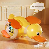Jouet musical et lumineux électrique rotatif en forme de canard pour la stimulation des bébés de 0 à 24 mois, en plastique, pour l'éveil et la formation à la direction des yeux