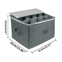 Boîte de rangement pliable en polyester pour verres à vin et gobelets, capacité 10-20L