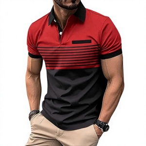Camiseta de Hombre con Cuello en V, Manga Corta, Corte Regular, Transpirable, de Secado Rápido, Estilo Hip Hop, con Ribete en Contraste, Tejido de Punto 100% Algodón - Product Image 2