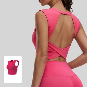 เสื้อครอปโยคะแบบไม่มีแขน ดีไซน์สวยเก๋ โชว์หลัง ทรงคอกลม เนื้อผ้าระบายอากาศได้ดีและยืดหยุ่นสูง - Product Image 2