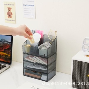 Acrylic Cosmetic Storage Box Desktop Organizer With <b>Drawers</b> For <b>Makeup</b> And Stationery - Product Image 3