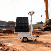 Deux panneaux solaires pliables de 450 W, remorque de surveillance mobile montée sur mât télescopique de 6 mètres pour le public