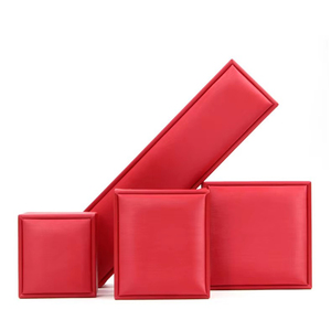 Boîte à bijoux rectangulaire en cuir PU personnalisée, faite à la main, <span class=keywords><strong>avec</strong></span> logo, pour colliers et bagues, boîte à bijoux argentée, vente chaude - Product Image 4