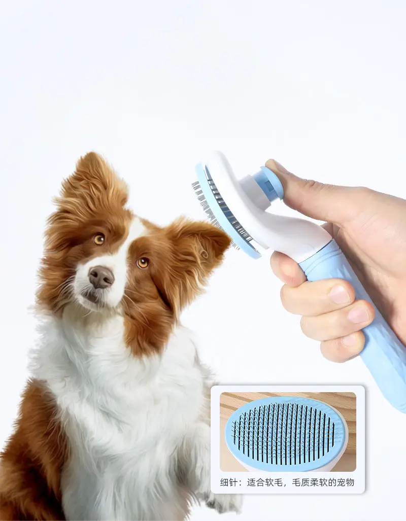 2023 yeni köpek ve kedi saç bir anahtar saç tarak kaldırmak pet masaj dökülme sökücü bakım pet saç fırçası