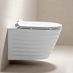 WC Sospeso in Ceramica dal Design Moderno e Minimalista, Ecologico con Scarico a Ciclone, Senza Telaio, con Sifone a P per Scuole e Ospedali - Product Image 2