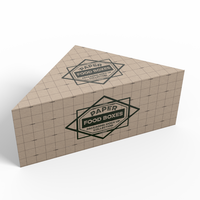 Boîte à pizza triangulaire personnalisée avec couvercle rabattable, en carton alimentaire, impression de logo personnalisée, emballage à emporter pour pizza