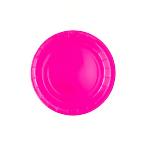 Platos de Fiesta Color Fucsia, Platos Redondos de Plástico de 17 cm para Celebraciones de Cumpleaños - Product Image 1