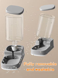 Mangeoire automatique pour animaux de compagnie de grande capacité 4L distributeur d'eau débranché <span class=keywords><strong>7</strong></span> jours pour chats chiens avec bols anti-déversement - Product Image 4