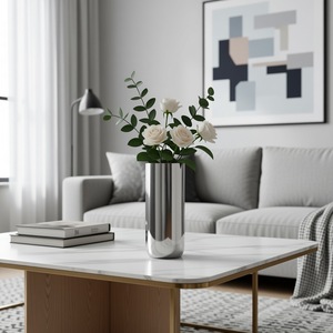 Servizio <span class=keywords><strong>di</strong></span> Lavorazione Metalli Personalizzato per Hotel e Ristoranti, <span class=keywords><strong>Vaso</strong></span> per Fiori in Acciaio Inox 304 OEM con Finitura a Specchio - Product Image 5