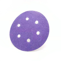 Disque abrasif en céramique/vignette abrasive SABER 6 pouces (150 mm) 6/9 trous violet, haute performance pour ponceuse, fourni par l'usine (OEM)